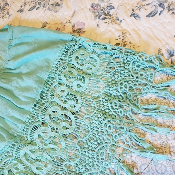 Y2K Boho Embroidery Halter Top, XL - Picture 3 of 6